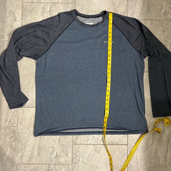 Columbia Blue Raglan Sleeve Baseball Tshirt Logo Front Accent Size XL - Picture 5 of 8